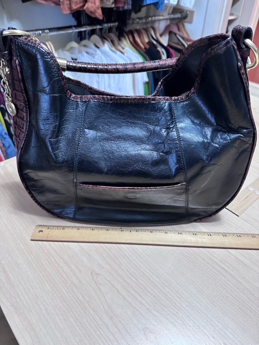 Brahmin black and brown Leather bag